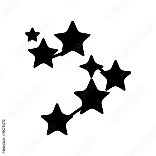 A constellation of connected stars creates a striking visual display, shining bright