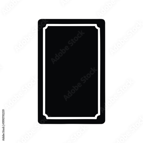 Elegant Black Rectangular Frame with Ornate Border Design on White Background
