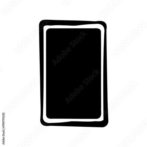 Black rectangle with white border, hand drawn, simple and minimalist design