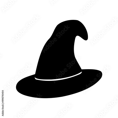 A Black Silhouette of a Classic Witch's Hat for Halloween Celebration