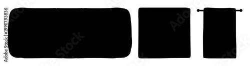 Bath towel set with black silhouette against white background featuring bath towel, towel, linen with monochrome and silhouette