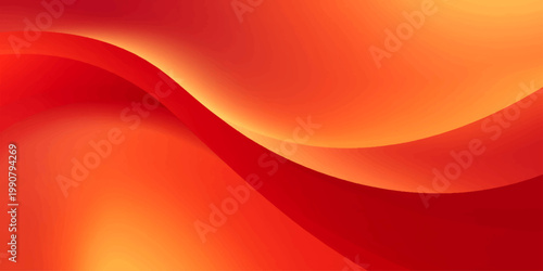 An abstract red wave background features a vibrant orange and yellow gradient design with a light motion curve pattern creating a fiery vector illustration for a modern art wallpaper backdrop