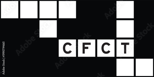 Alphabet letter in word CFCT (Abbreviation of Cash Flow Cycle Time) on crossword puzzle background