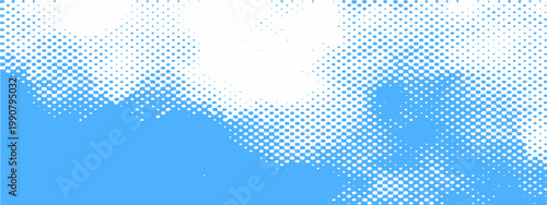 Vector A halftone sky with wispy clouds, a vivid depiction of atmospheric serenity. 