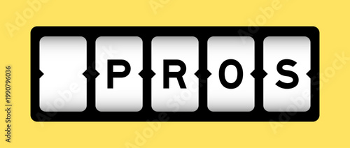 Black color in word pros on slot banner with yellow color background