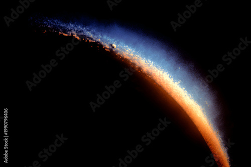 Stunning View of Earths Atmosphere from Space with Golden and Blue Hues.