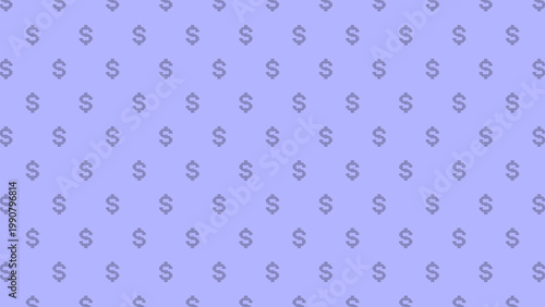 Pixel Art Blue Dollar Sign Pattern Background