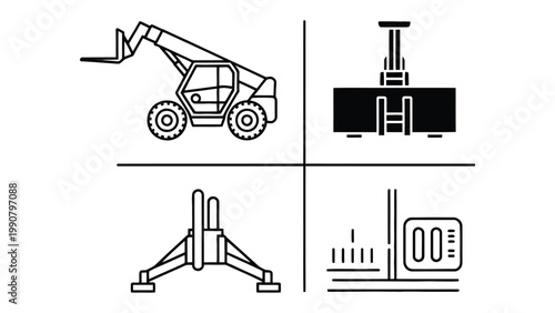 Logistics in a Graphic: A detailed schematic illustrating the machinery of material handling, showcasing the efficiency of industrial operations.