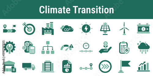 Commercial visuals for transition plans decarbonization roadmaps capex shifts and climate reporting workflows Suitable for strategy decks dashboards and annual disclosures