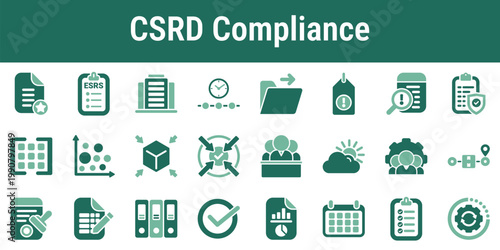 Current visuals for CSRD and ESRS disclosure preparation governance mapping and filing workflows Suitable for corporate reports audit preparation and compliance dashboards