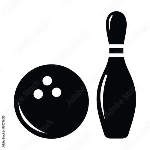 Bowling ball and pin icon