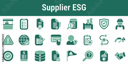 Commercial visuals for supplier ESG screening compliance reviews and procurement risk workflows Suitable for scorecards dashboards policy pages and sustainability reporting