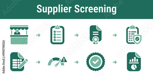 Logical path for collecting vendor documents checking policies scoring risks and approving qualified suppliers Useful for procurement platforms compliance teams and ESG reports