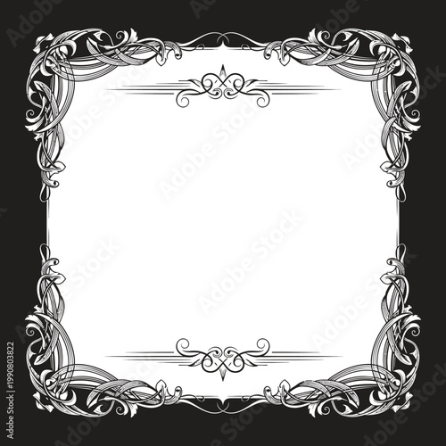 Elegant Vintage Ornate Square Frame with Floral Flourishes