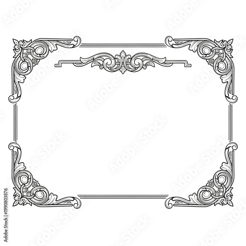 Elegant Vintage Victorian Decorative Border Frame