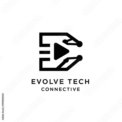Evolve Tech Connective Minimalist Logo Design