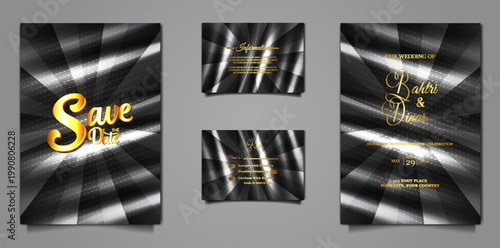 elegant wedding invitation cards set