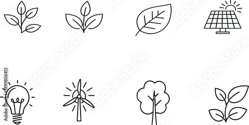 vector set of ecology icons