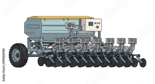 The industrial precision seeding machine utilizes advanced digital control systems and robust mechanical components for efficient planting in rural fields.