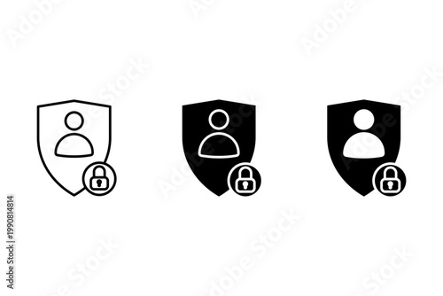 Privacy Settings Icon Set on white background