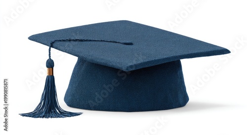 Dark blue academic cap with tassel, symbolizing graduation and achievement