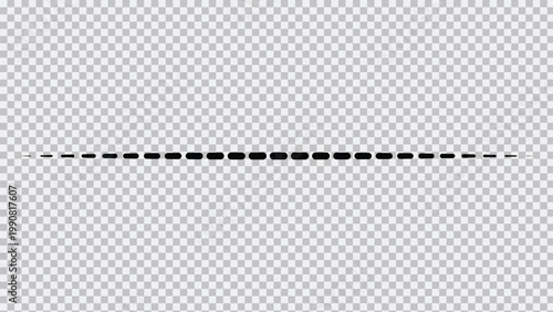 Black dashed line with increasing segment lengths separator
