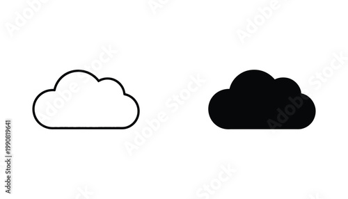 Cloud storage computing service symbol data backup network technology concept vector illustration