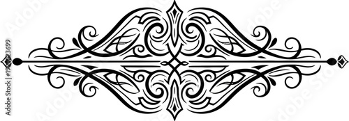 Intricate black ornamental design element.