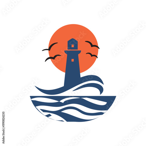 Tableau sur toile Lighthouse at Sunse