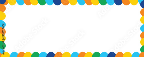 Colorful scallop frame border in seven rainbow colors,eps.10
