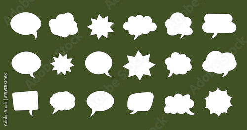 Speech Bubble Icon Set Comic Style Chat Dialog Vector Collection