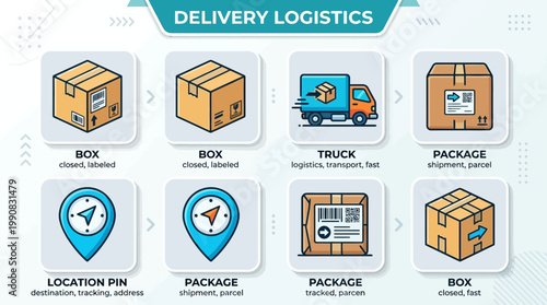 Logistics team efficiently delivers packages via truck to various locations daily