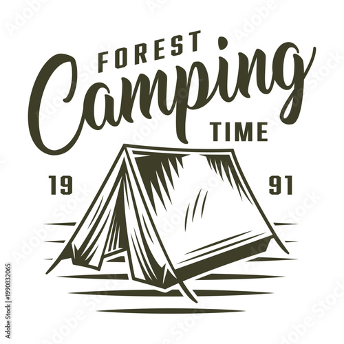 Enjoying forest camping time