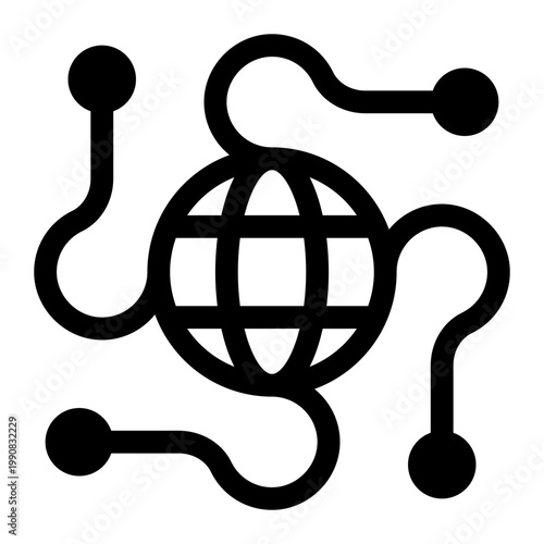 Webhook Icon, API Connection Symbol, HTTP Request Line Icon, Integration Network Sign, Web Service Callback Outline Pictogram