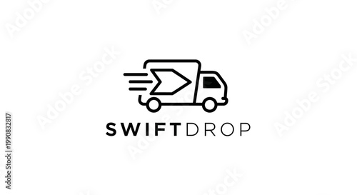 SwiftDrop delivery truck logo design.