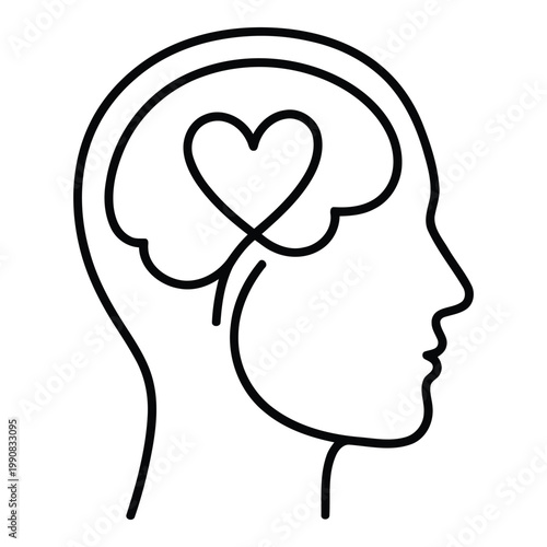 Heart in a human brain profile 1.