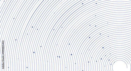 Minimalist Abstract Blue Circular Lines And Dots Background Representing Orbit System Or Scientific Data Visualization Clean Modern Graphic Design Concept