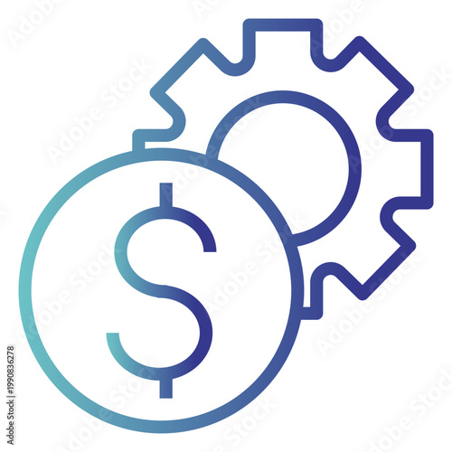 cost optimize Gradient  line icon