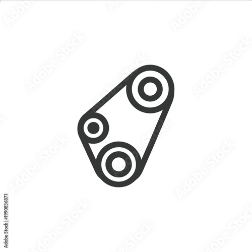 Pulley System Icon – Minimalist Symbol of Mechanical Motion