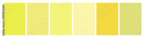Set of yellow legal pad pages with lined or grid designs