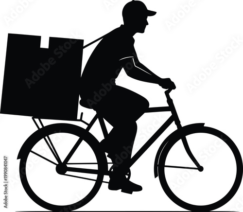 Dynamic urban cycling delivery service concept, embodying swiftness and efficiency in modern package transport