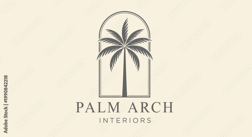 Obraz premium Palm Arch Interiors logo design.