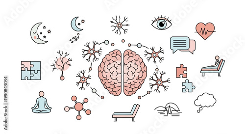 Brain health and mental wellness concept.