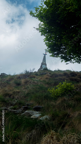 summit of mount mazzocone during spring in piedmont, italy