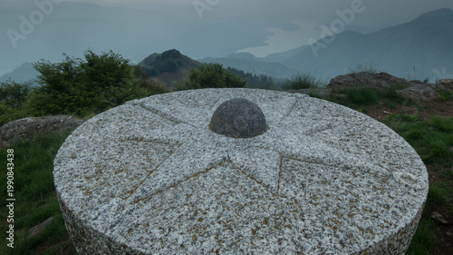 monument on mount mazzocone summit in piedmont, italy