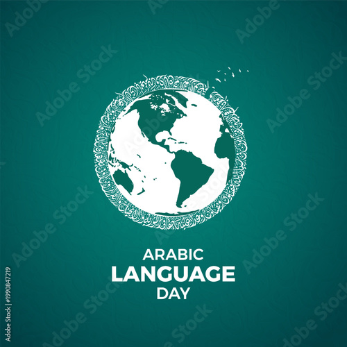 World Arabic Language Day 18th December. Arabic Language Day creative concept. Islamic New Year Creative design.