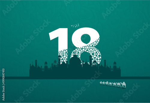 World Arabic Language Day 18th December. Arabic Language Day creative concept. Islamic New Year Creative design.