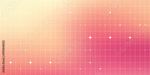 Vibrant pink and yellow gradient background.