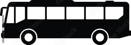 Black silhouette of a city bus public transportation icon