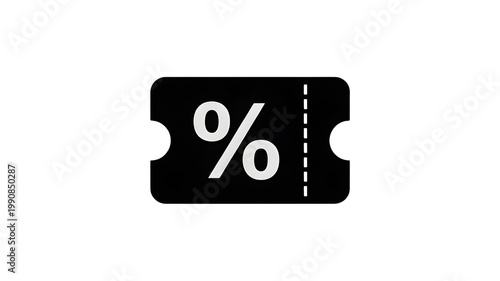 White percentage symbol displayed on a solid black background
